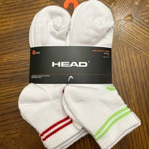 NWT Head men’s cushioned arch support short crew socks 8 pairs